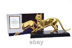 Franklin Mint The Treasured Cat of Cleopatra Figurine 24 Karat Gold Paint with COA