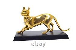 Franklin Mint The Treasured Cat of Cleopatra Figurine 24 Karat Gold Paint with COA