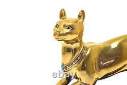 Franklin Mint The Treasured Cat of Cleopatra Figurine 24 Karat Gold Paint with COA