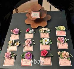 Franklin Mint The Twelve Months of Roses Porcelain Sculpture Collection