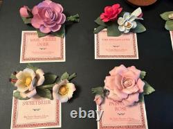 Franklin Mint The Twelve Months of Roses Porcelain Sculpture Collection