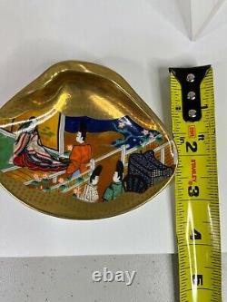 Franklin Mint The tale of Genji, 2 Japanese painted shells