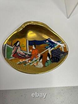 Franklin Mint The tale of Genji, 2 Japanese painted shells