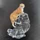 Franklin Mint Tiger Crystal & Porcelain Sculpture