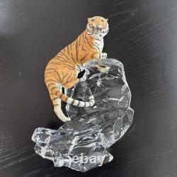 Franklin Mint Tiger Crystal & Porcelain Sculpture