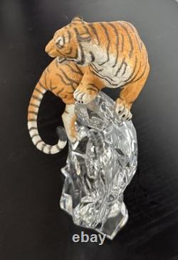 Franklin Mint Tiger Crystal & Porcelain Sculpture