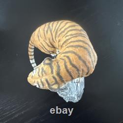Franklin Mint Tiger Crystal & Porcelain Sculpture
