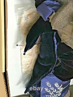 Franklin Mint Titanic Rose 18 Porcelain Doll Blue Velvet Dress Flying Scene