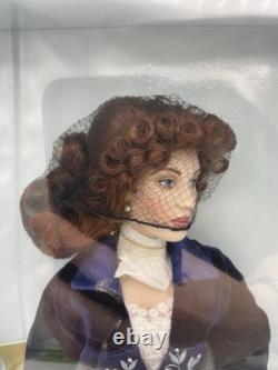 Franklin Mint Titanic Rose Porcelain Doll Blue Velvet Flying Scene apx. 18 NIB