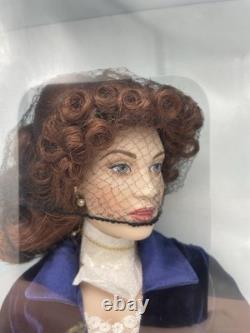 Franklin Mint Titanic Rose Porcelain Doll Blue Velvet Flying Scene apx. 18 NIB