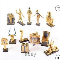 Franklin Mint Treasures of Tutankhamun 12-piece set with display case, 1989