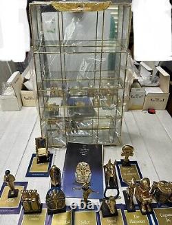 Franklin Mint Treasures of Tutankhamun 12-piece set with display case, 1989