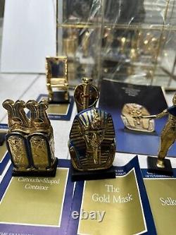 Franklin Mint Treasures of Tutankhamun 12-piece set with display case, 1989