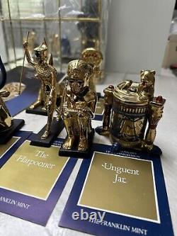 Franklin Mint Treasures of Tutankhamun 12-piece set with display case, 1989