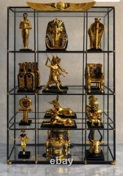 Franklin Mint Treasures of Tutankhamun Complete 12 Pc Set with Display Case