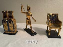 Franklin Mint Treasures of Tutankhamun Complete 12 Pc Set with Display Case