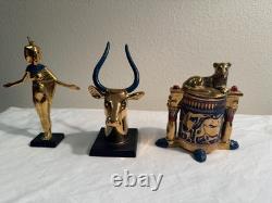 Franklin Mint Treasures of Tutankhamun Complete 12 Pc Set with Display Case
