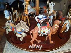 Franklin Mint Treasury Of Carousel Art 1988 Complete 12 Animals & Base Perfect