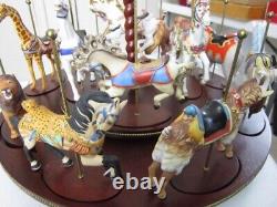 Franklin Mint Treasury Of Carousel Art 1988 Set Of 12 Animals With Display Base