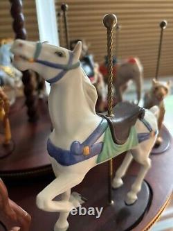 Franklin Mint Treasury Of Carousel Art 1988 Set Of 12 Animals With Display Base