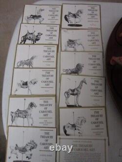 Franklin Mint Treasury Of Carousel Art 1988 Set Of 12 Animals With Display Base