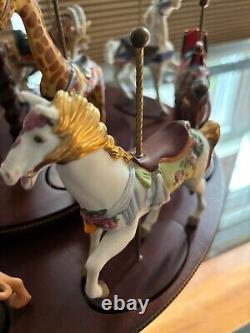 Franklin Mint Treasury Of Carousel Art 1988 Set Of 12 Animals With Display Base