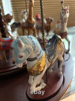 Franklin Mint Treasury Of Carousel Art 1988 Set Of 12 Animals With Display Base