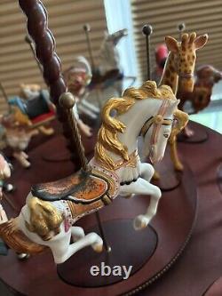 Franklin Mint Treasury Of Carousel Art 1988 Set Of 12 Animals With Display Base