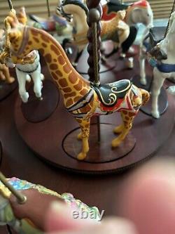 Franklin Mint Treasury Of Carousel Art 1988 Set Of 12 Animals With Display Base