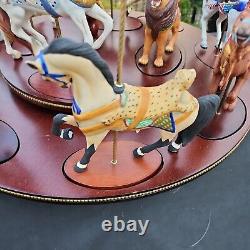 Franklin Mint Treasury Of Carousel Art 1988 Set Of 12 Animals With Wooden Displ