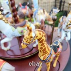 Franklin Mint Treasury Of Carousel Art 1988 Set Of 12 Animals With Wooden Displ