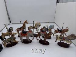 Franklin Mint Treasury Of Carousel Art 1988 Set Of 9 Animals