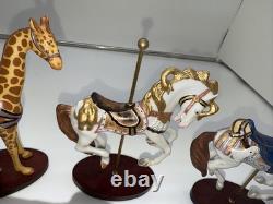 Franklin Mint Treasury Of Carousel Art 1988 Set Of 9 Animals