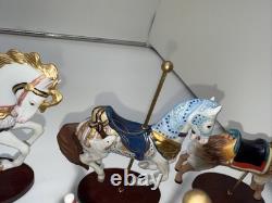 Franklin Mint Treasury Of Carousel Art 1988 Set Of 9 Animals
