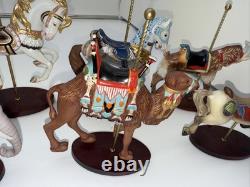 Franklin Mint Treasury Of Carousel Art 1988 Set Of 9 Animals
