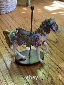 Franklin Mint Treasury Of Carousel Art 1989 Set Of 12 Animals With Wooden Displ