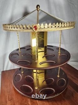 Franklin Mint Treasury Of Carousel Horse Art 2 Two Tier Display Stand Vintage