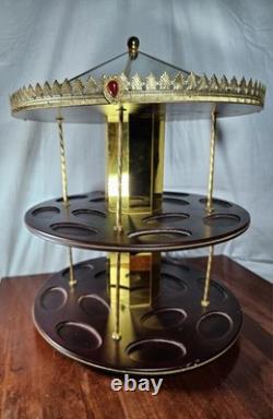 Franklin Mint Treasury Of Carousel Horse Art 2 Two Tier Display Stand Vintage
