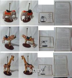 Franklin Mint Treasury Of The Carousel 12 Animals with Display Turntable