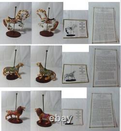 Franklin Mint Treasury Of The Carousel 12 Animals with Display Turntable