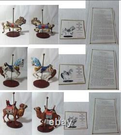 Franklin Mint Treasury Of The Carousel 12 Animals with Display Turntable