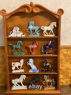 Franklin Mint Treasury Of Unicorns Complete Collection 12 pc + Shelf + Boxes LE