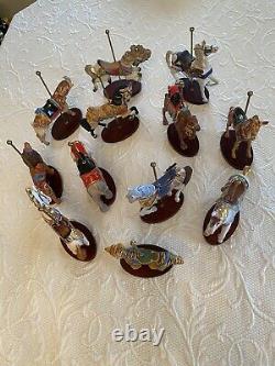 Franklin Mint Treasury of Carousel Art 1988 Set of 12 Animals -NIB without stand