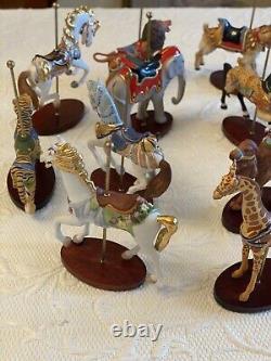 Franklin Mint Treasury of Carousel Art 1988 Set of 12 Animals -NIB without stand