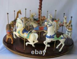 Franklin Mint Treasury of Carousel Art Complete Set of 12 Animal with Display