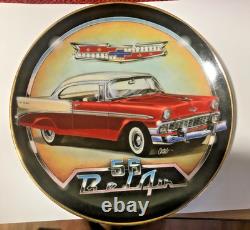 Franklin Mint Tri-Chevy Collector Plate Set 1955-1956-1957 Chevrolet -Full Set 6