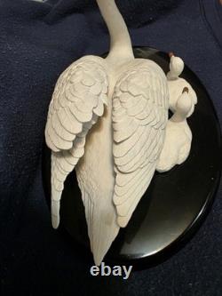 Franklin Mint Under Her Wing Swans by Ronald Van Ruyschwett w / Base
