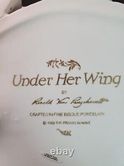 Franklin Mint Under Her Wing Swans by Ronald Van Ruyschwett w / Base