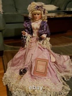 Franklin Mint VIOLETS IN THE SNOW DOLL By Maryse Nicole 24 Porcelain Doll COA