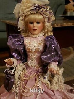 Franklin Mint VIOLETS IN THE SNOW DOLL By Maryse Nicole 24 Porcelain Doll COA